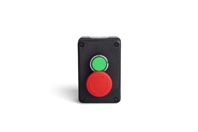P Series Plastic 2 Holes BDE + BDDY+ C3BK (NO) + C4BK (NC) Black-Grey Control Box